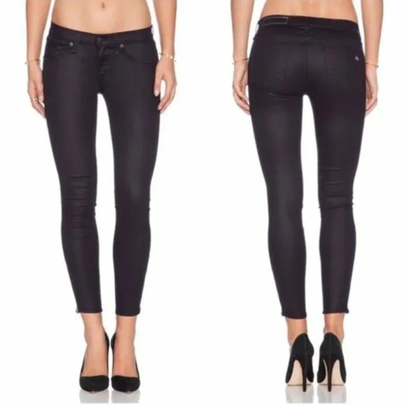 rag & bone "zipper capri" Ankle jeans size 27 exposed zipper in midnight - Picture 2 of 8